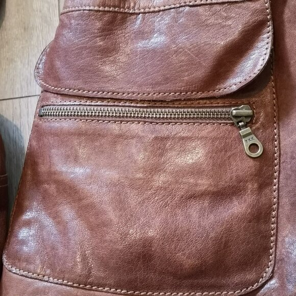 VTG Danier Genuine Italian Leather Brown Womens Large Jacket Removable Lining - Picture 8 of 16